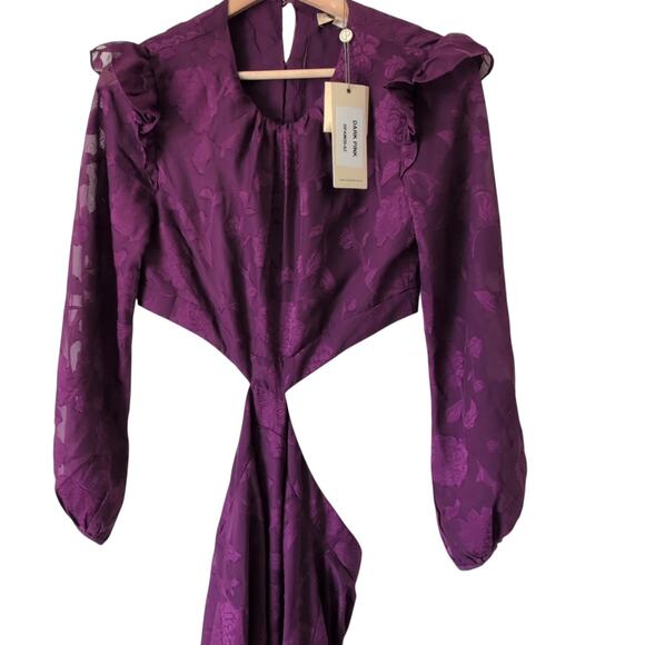 NWT Dark Pink London UK Womens Dress US 6 Purple Long Sleeve Maxi - Picture 3 of 10